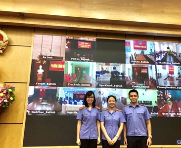 Viện KSND quận Ba Đình phối hợp với Phòng tư pháp - UBND quận tổ chức tập...